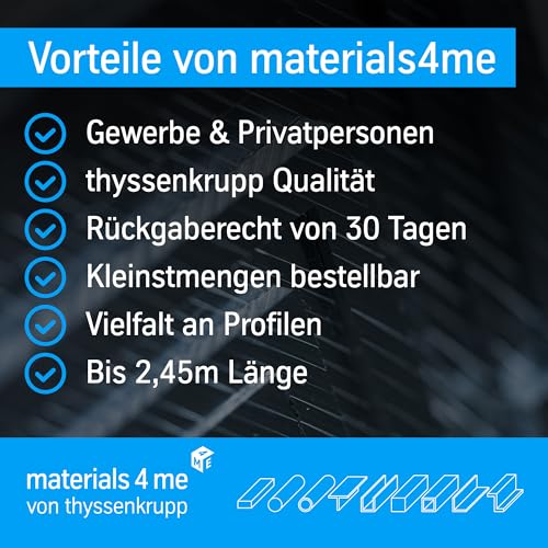 Thumbnail 6 de thyssenkrupp Edelstahl-Vierkantrohr 40 × 40 × 2 mm, 2.450 mm, V2A