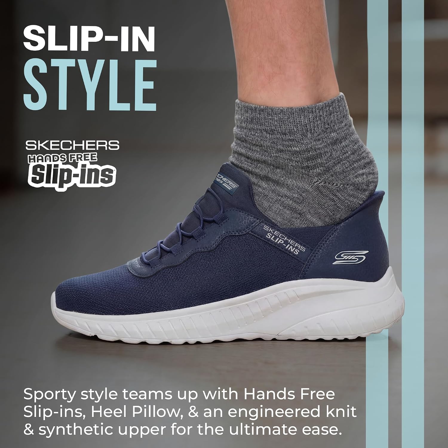 Thumbnail 3 de Skechers Men's Bobs Squad Chaos Daily Hype Trainer – Navy (UK 10)
