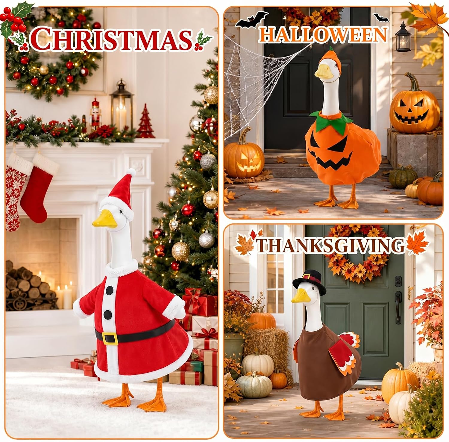 Detalle de BIHDXL 8SETPGO-1 Holiday Porch Goose Outfit Set, 8 Seasonal Looks