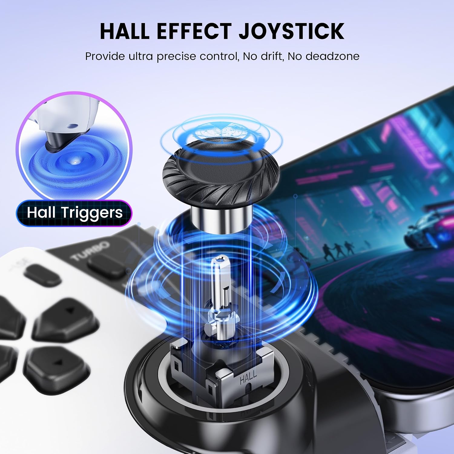 Detalle 2 de Bluetooth Mobile Gaming Controller with Hall Joystick