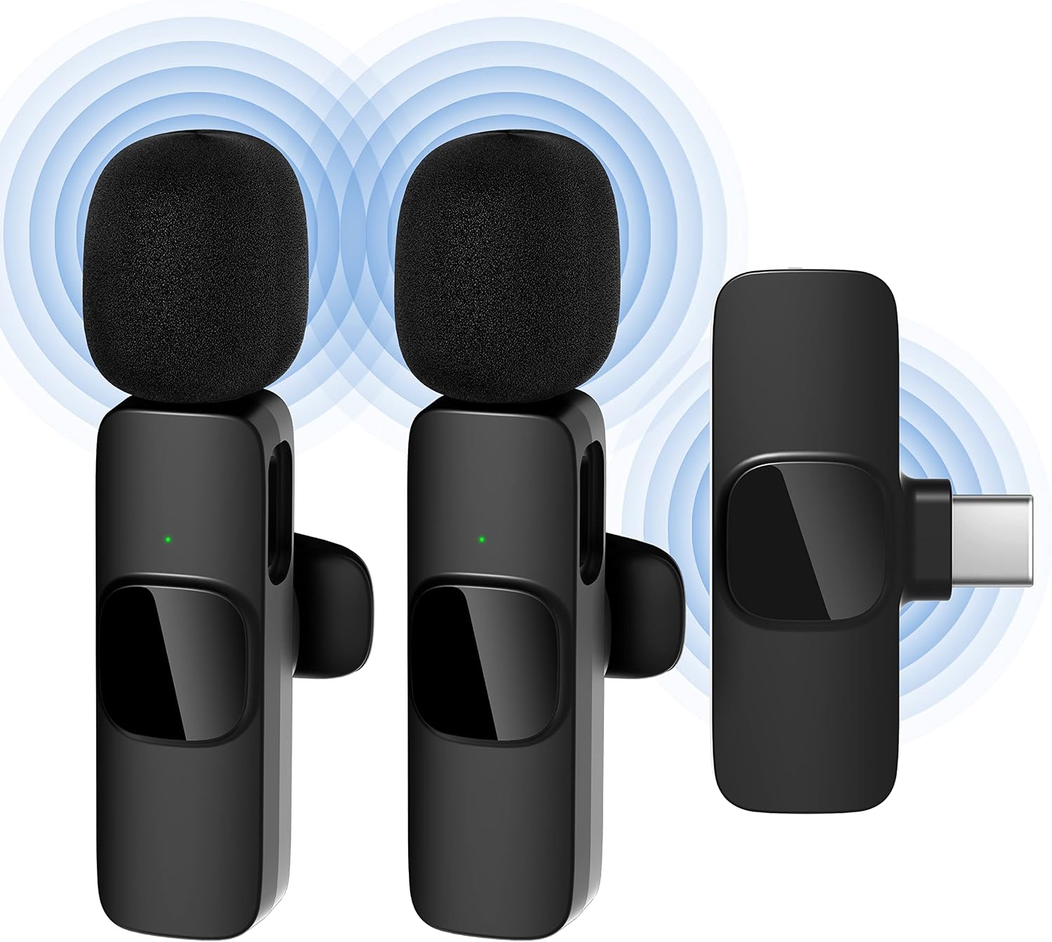 Detalle de Qhot Kabelloses Lavalier Mikrofon für iPhone & Android – DSP-Rauschunterdrückung, 2,4-GHz, USB-C & Lightning