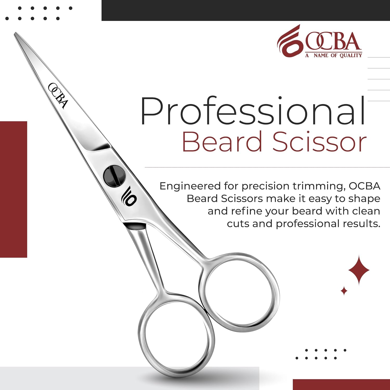 Detalle 2 de OCBA Beard Scissor Professional stainless steel scissors ✂