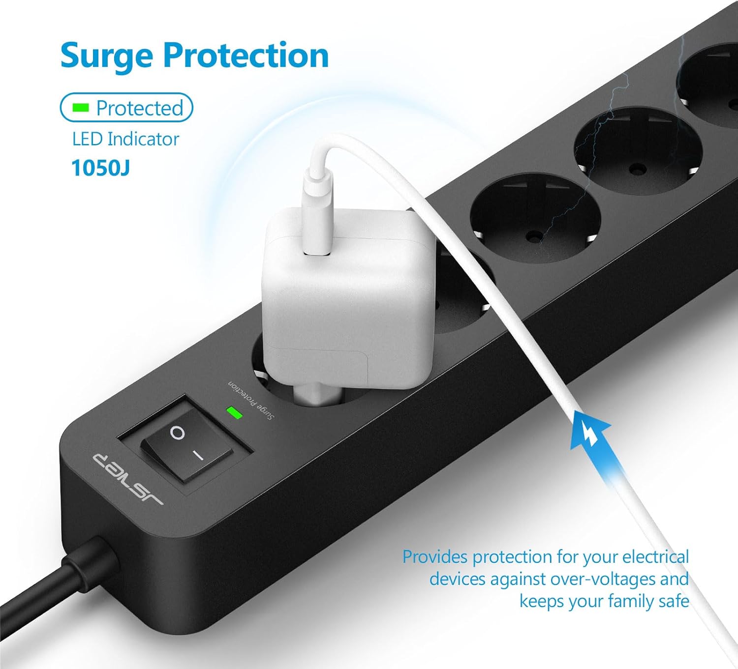 Thumbnail 2 de JSVER Multiprise 6 prises USB 5V3,4A