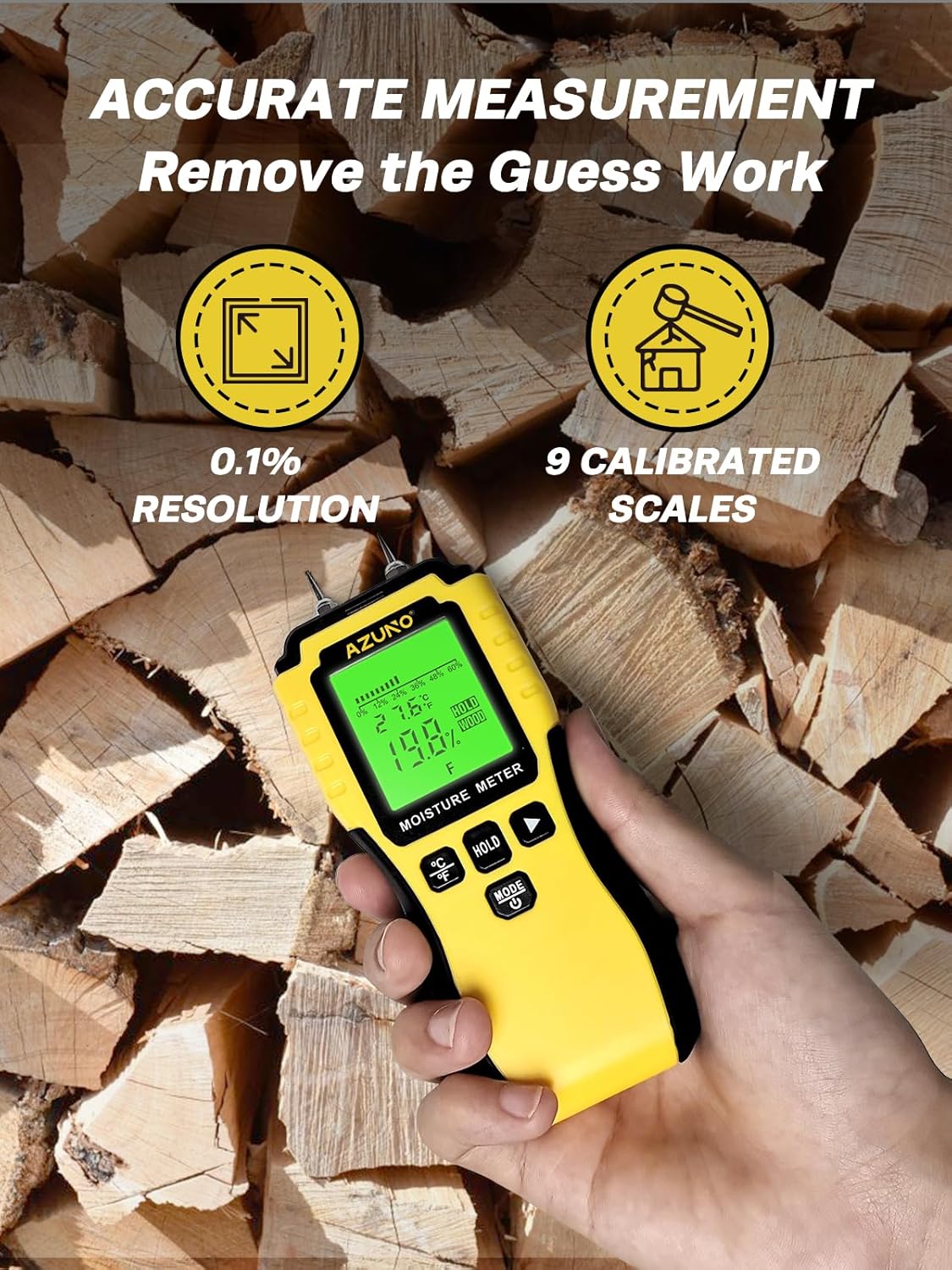 Detalle 2 de Moisture Dampness Meter 8-mode pin-type