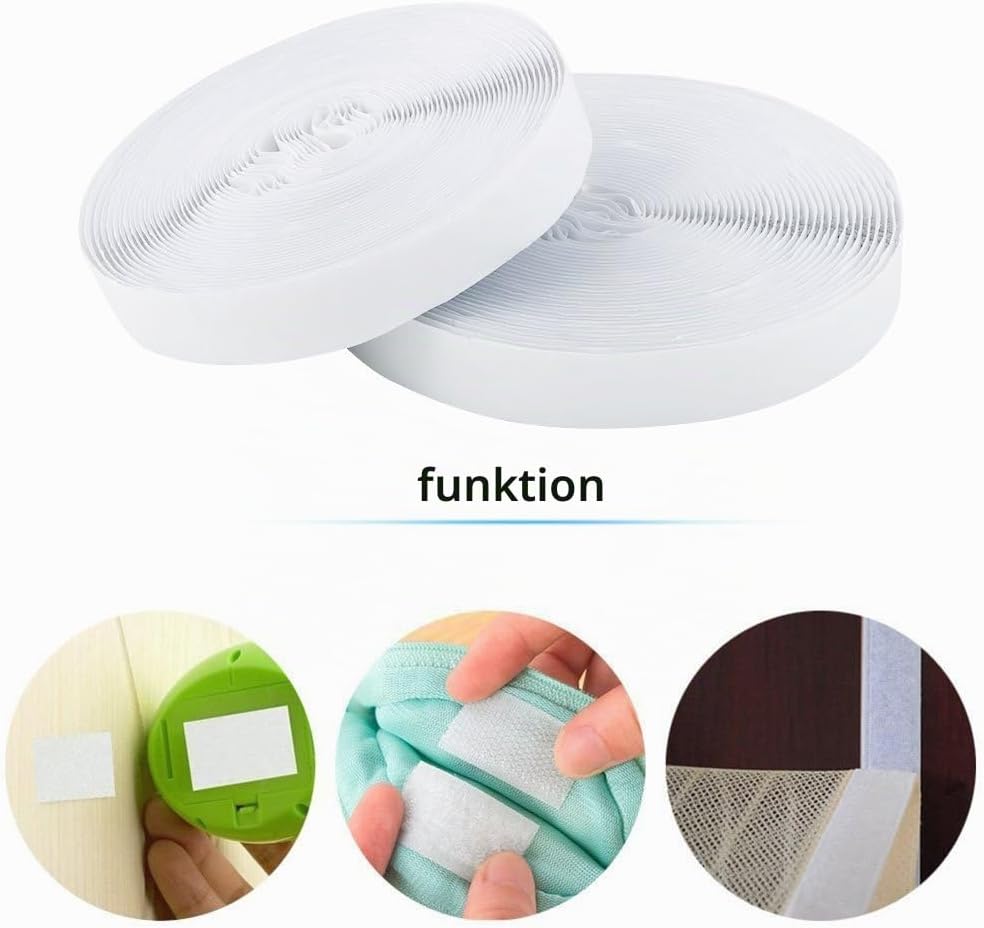 Thumbnail 5 de Vicloon självhäftande kardborreband, 2 cm x 15 m, nylon, vitt