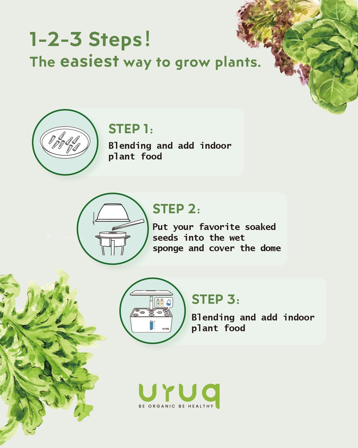 Detalle de URUQ 180-Piece Hydroponic Pod Kit for AeroGarden, with Sponges and Domes