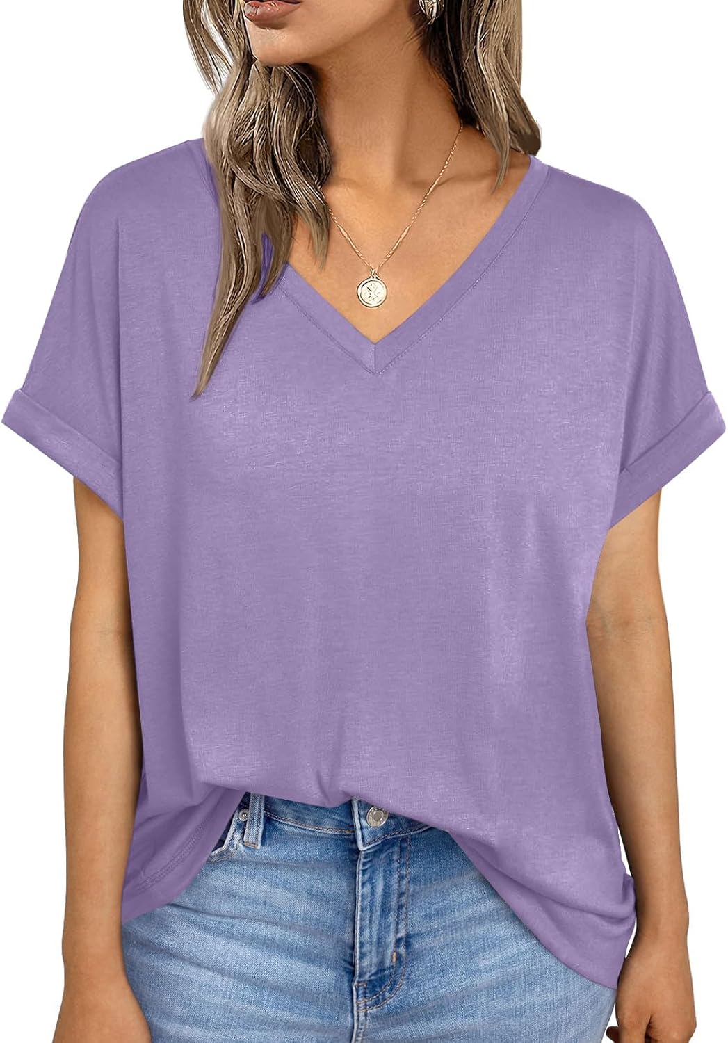 Thumbnail 6 de AirMood T-shirt d'été ample à manches courtes pour femme avec col en V