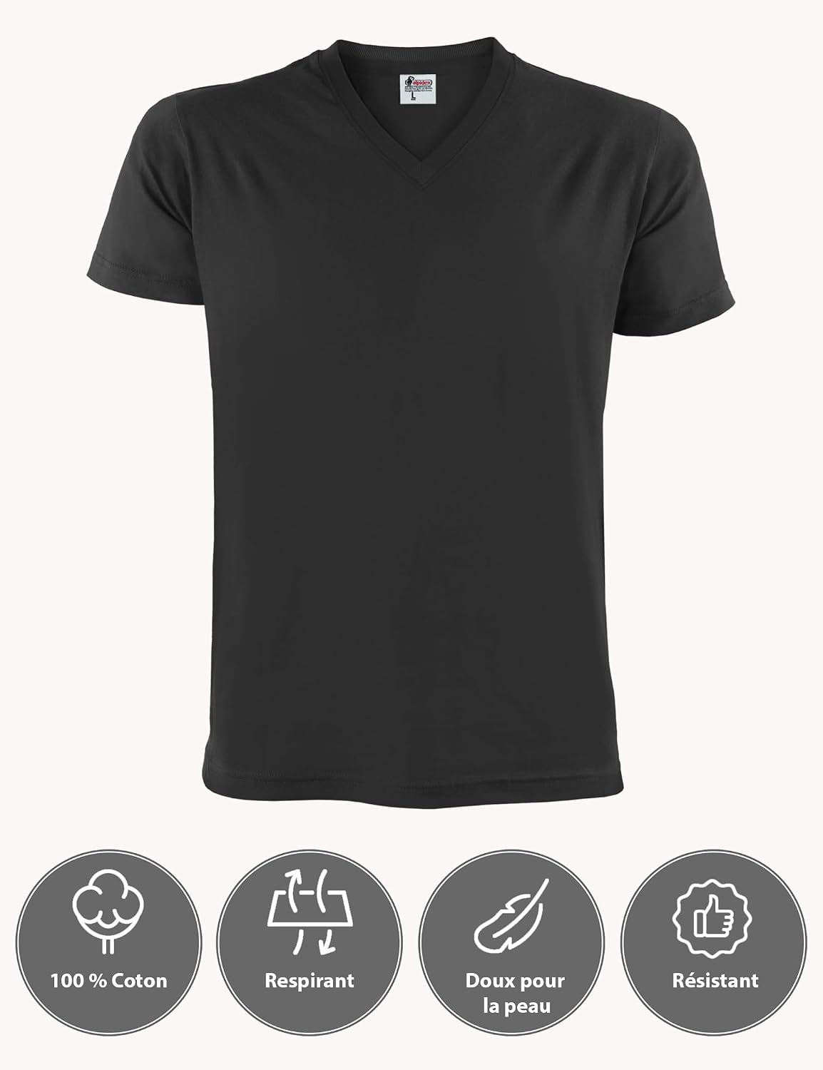 Thumbnail 2 de ALPIDEX T-Shirts Hommes Col V Lot de 5