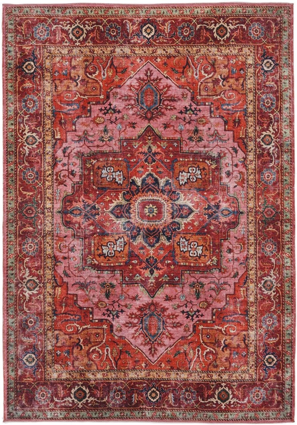 Detalle de RugVista Georgia Oriental tapijt 160 x 230 cm, rood/roze en laagpolig
