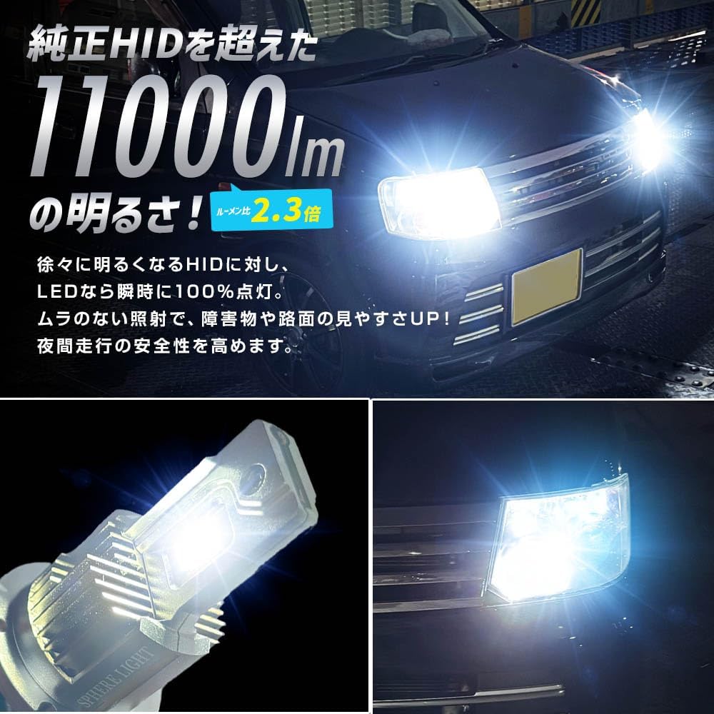 Detalle de スフィアライト SLGAD2R060 純正HID用LEDヘッドライト D2R・6000K・2本入り