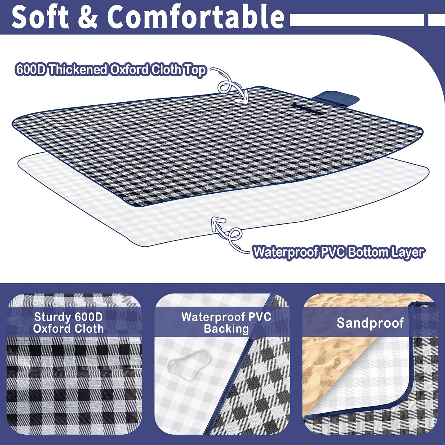 Detalle de Habaylin Picnic Blanket 200 x 200 cm