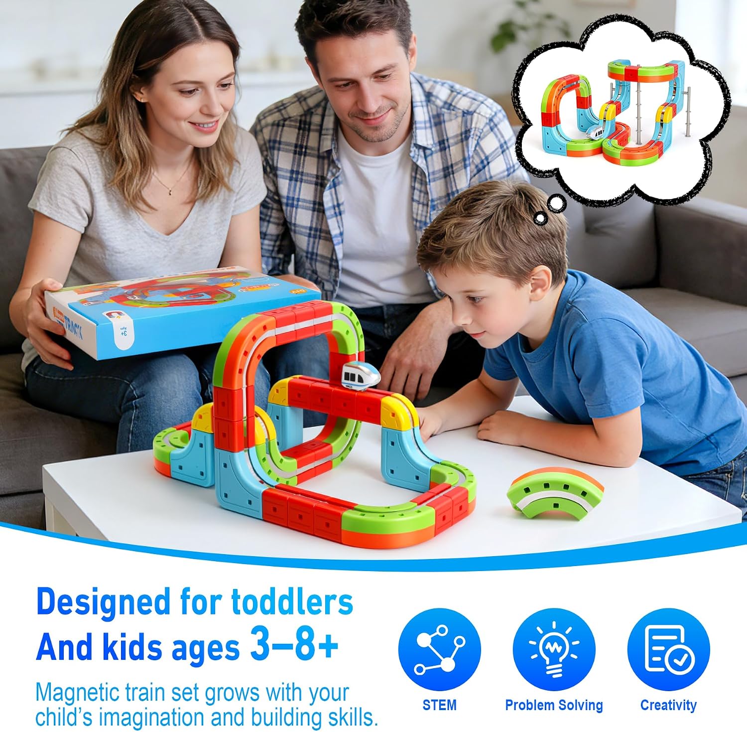Thumbnail 6 de Hamino Electric Train Set for Kids with Anti-Gravity Magnetic Tracks (38pcs)