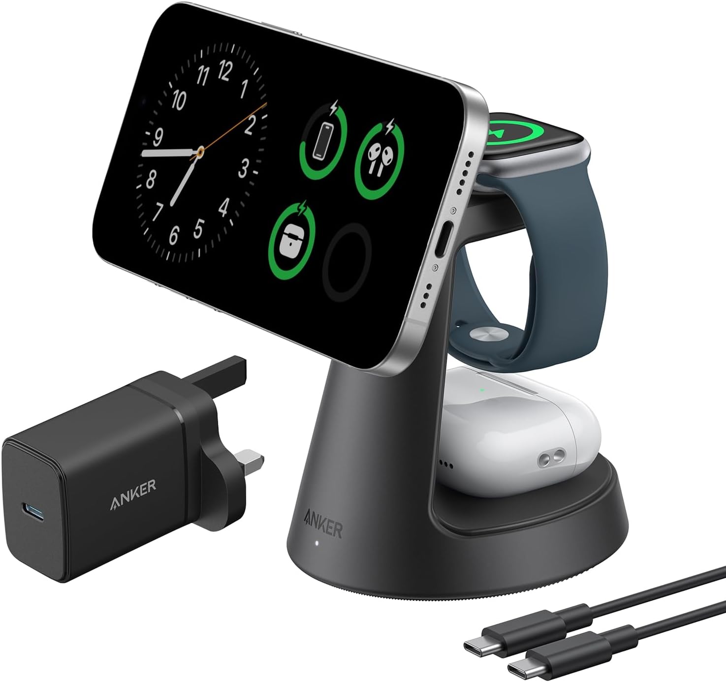 Detalle de Anker MagGo 3-in-1 Wireless Charger