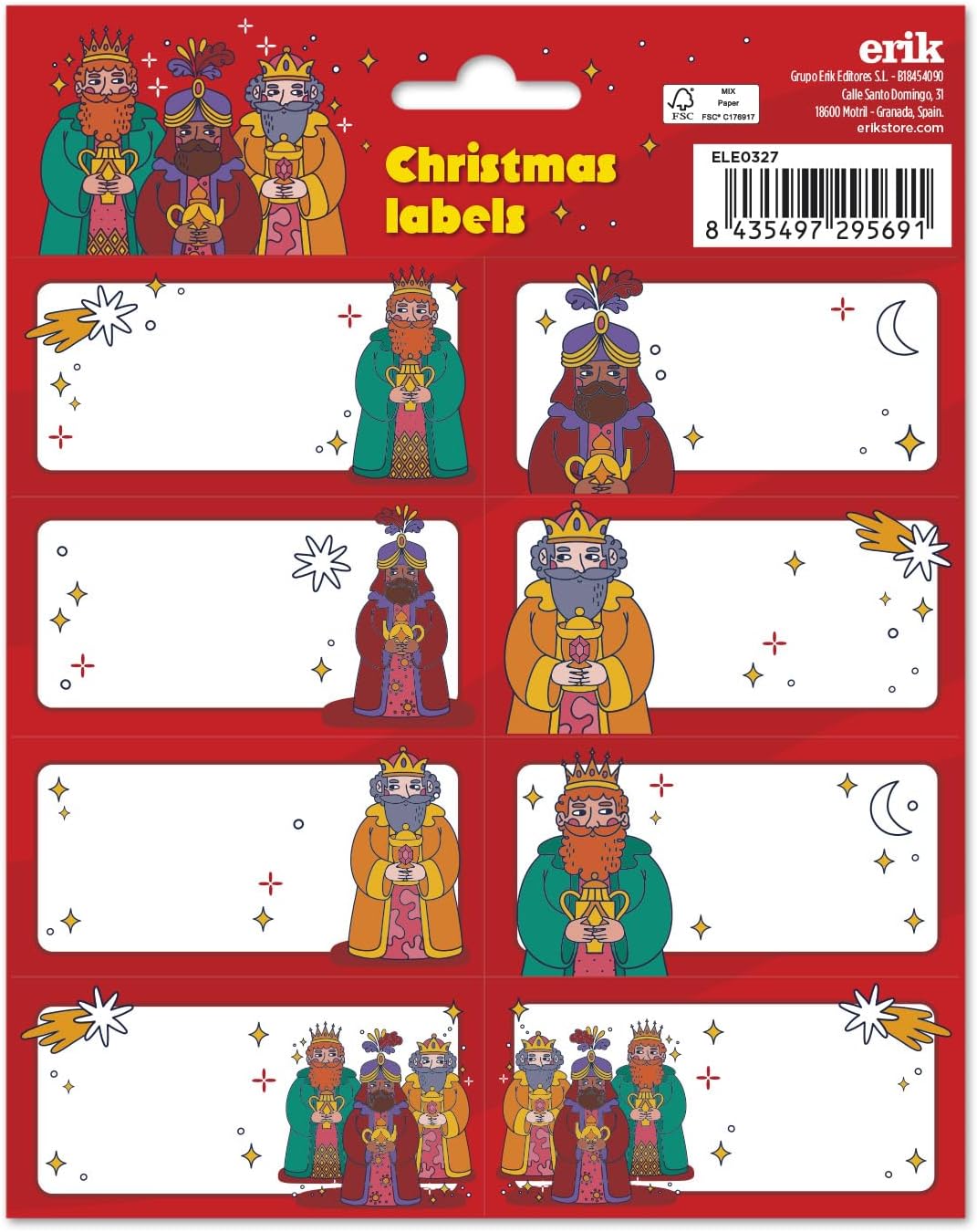 Grupo Erik Label Stickers – Christmas Gift Tags for Presents, School Name Stickers and More