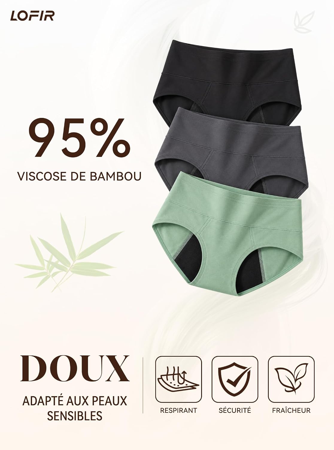 Thumbnail 6 de LOFIR LON1398-W-S-MX3P-L menstruatieslips, hoge taille, 50 ml, 3 stuks, maat L