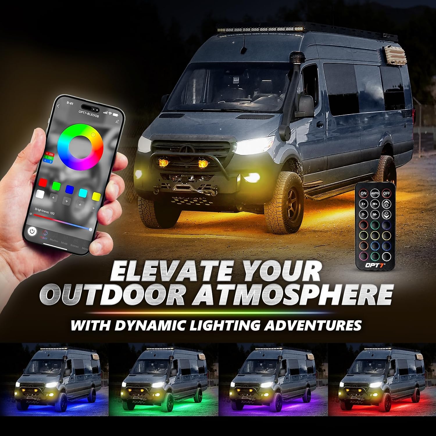 Detalle de OPT7 Aura Pro RV Underglow Lights 12V
