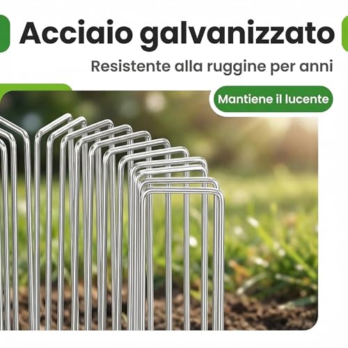 Thumbnail 7 de Amagabeli: Juego de 200 estacas galvanizadas para jardín, 150 mm, punta achaflanada