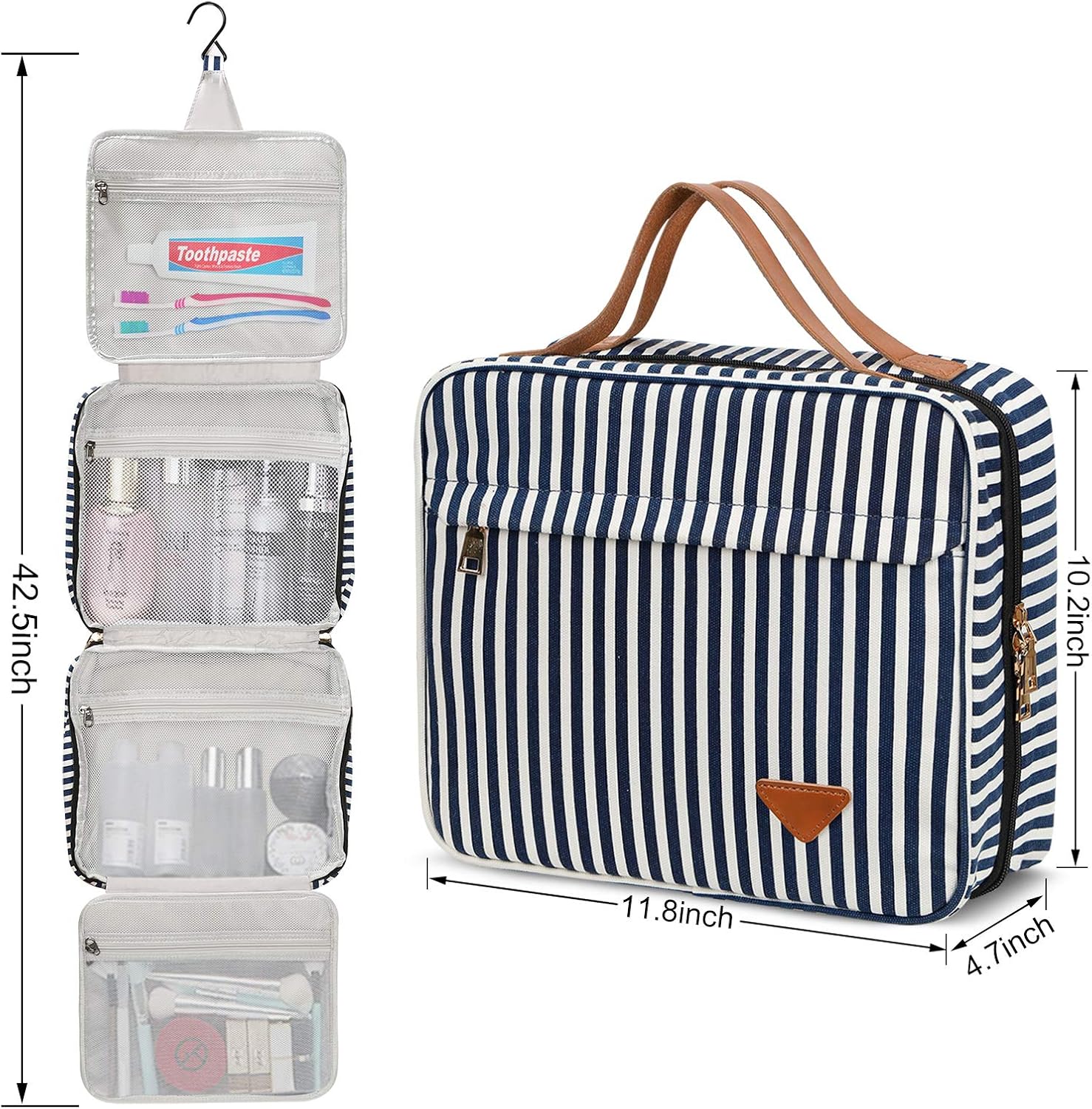 Thumbnail 3 de Wash Bags, Toiletry Bag with Hanging Hook – Large Capacity Travel Cosmetic Case