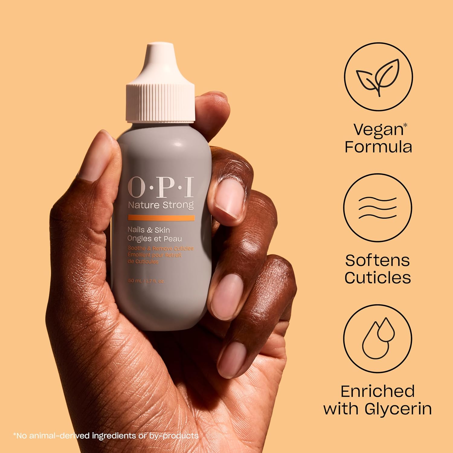 Detalle 2 de OPI Nature Strong Skincare nail and cuticle serum: night balm, remover gel and nourishing treatment