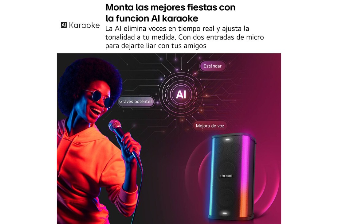 Thumbnail 4 de LG xboom Stage 501: Altavoz para fiestas de 220 W, con AI Karaoke y 25 h de batería