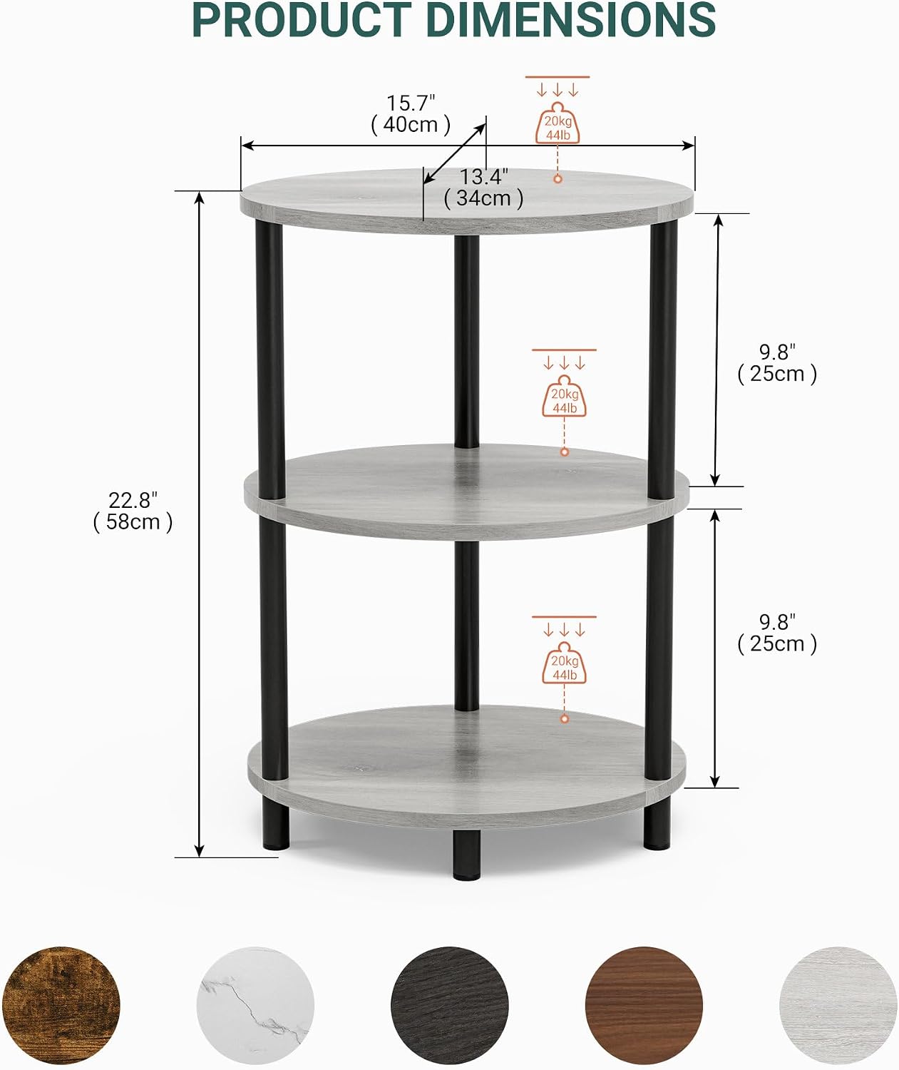 Detalle 2 de RISWER Side Table, Wood and Metal