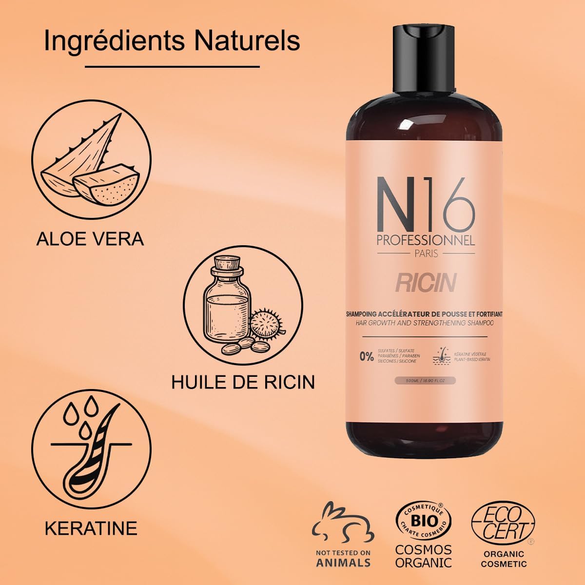 Thumbnail 2 de Shampoo Bio all’Olio di Ricino N16 Professionnel 500 ml