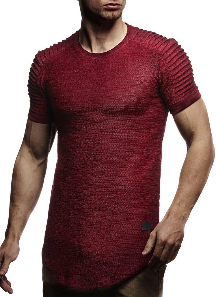 Detalle 2 de Leif Nelson T-shirt d’été homme à col rond en 100 % coton, coupe droite