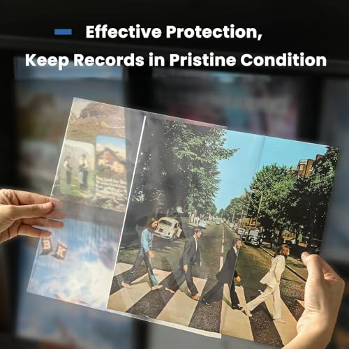 Detalle 2 de POJSIO 50 x Fundas Vinilos LP Exteriores 12 Pulgadas | 50 fundas de polipropileno 3 mil para discos