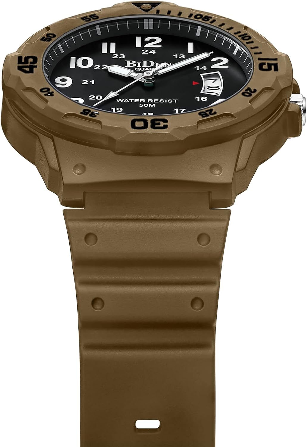 Detalle 2 de HANPOSH Herren Uhr – Analoge Quarzuhren mit Datum, 42 mm Gehäuse, Silikonarmband, 3ATM wasserdicht