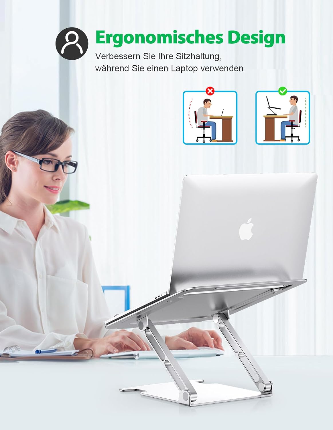 Thumbnail 6 de Glangeh Laptop Ständer Aluminium 10–16 Zoll