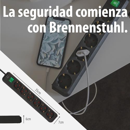 Thumbnail 5 de Brennenstuhl Eco-Line regleta de 6 enchufes con interruptor iluminado y cable de 1,5 m
