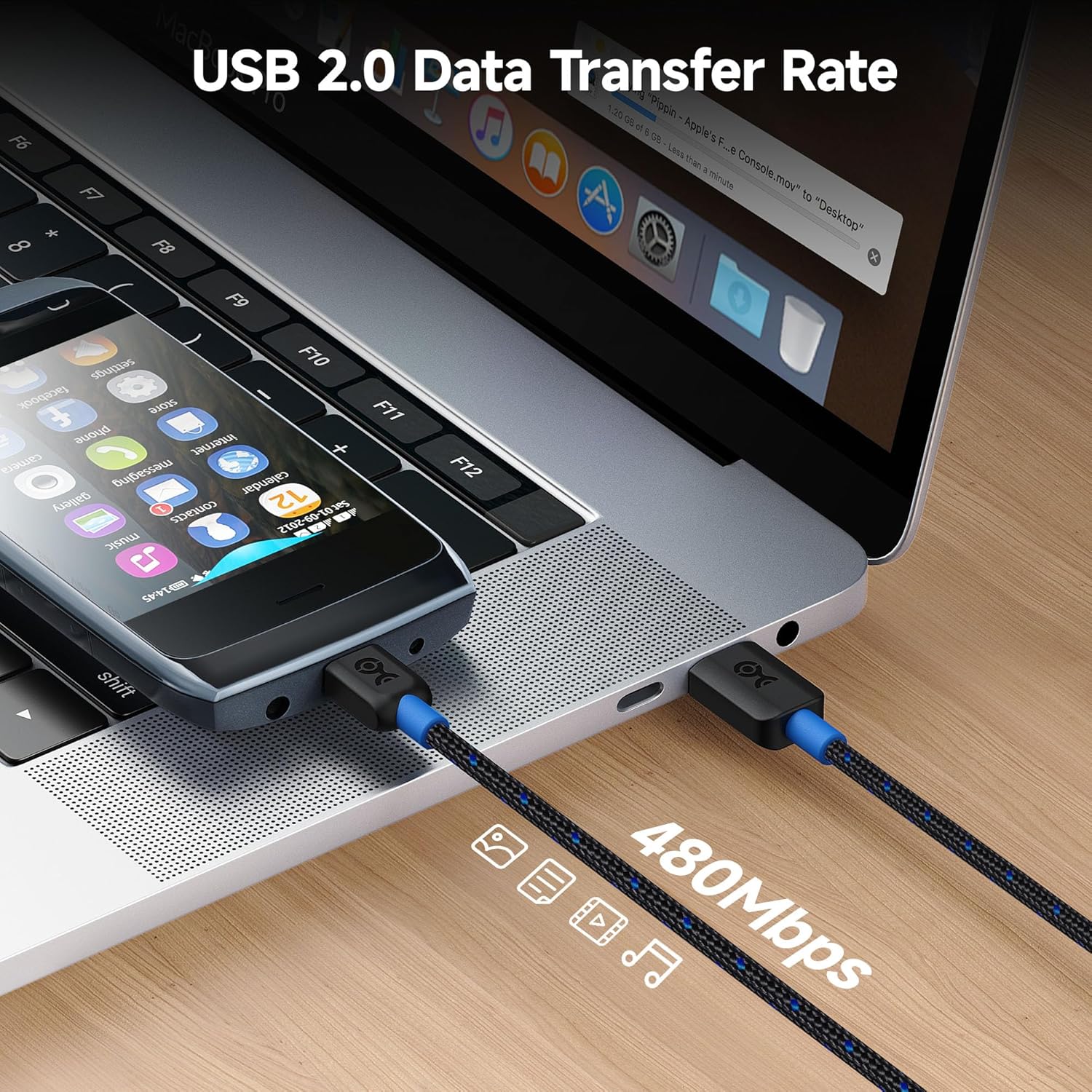 Thumbnail 2 de Cable Matters Braided USB-C to Micro-USB Cable (3.3 ft) — 3A/15W Charging & 480Mbps Data
