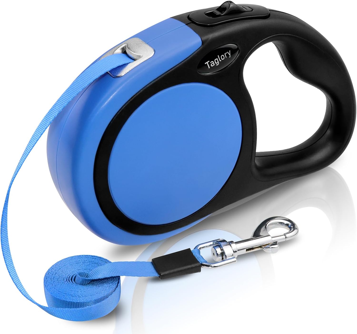 Detalle de Taglory Retractable Dog Lead 5 m (Extendable, No-Tangle) for Small & Medium Dogs up to 20 kg, Blue