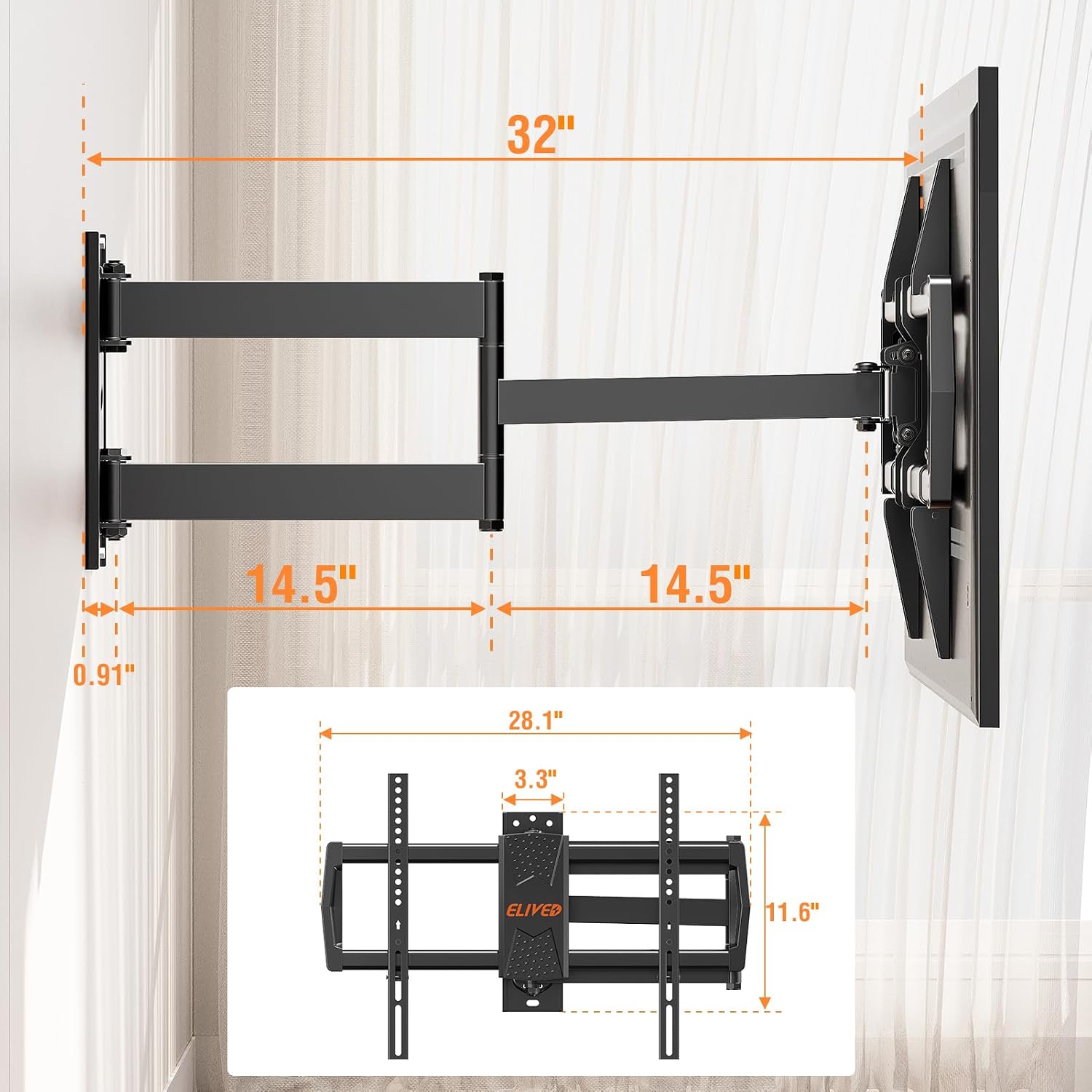 Detalle 2 de TV Wall Mount with 32-Inch Extension