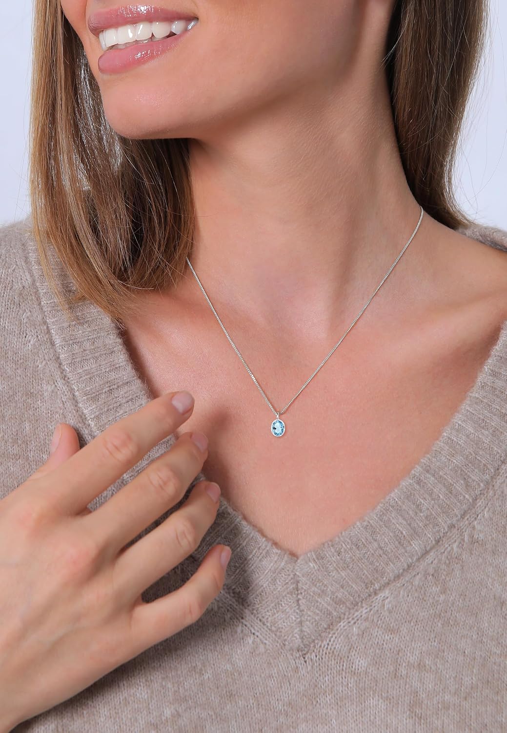 Thumbnail 5 de Elli Damen-Kette 925 Silber Topas Blau