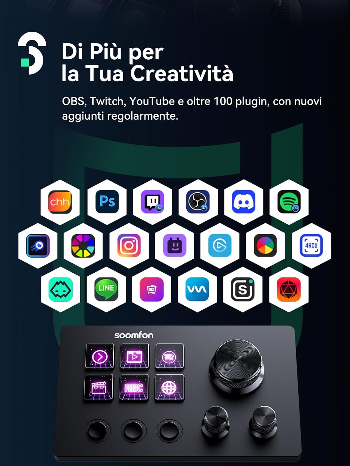 Thumbnail 1 de SOOMFON Stream Controller Deck SE 6 tasti 🎛