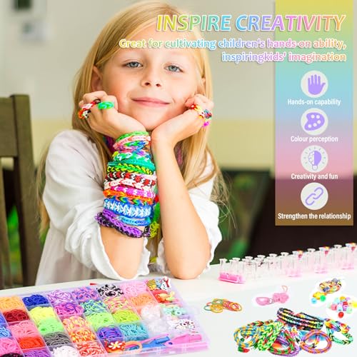 Detalle 2 de AOKITO 2500+ Elastici per Braccialetti: kit completo 32 colori con perline, fermi e accessori per bambini