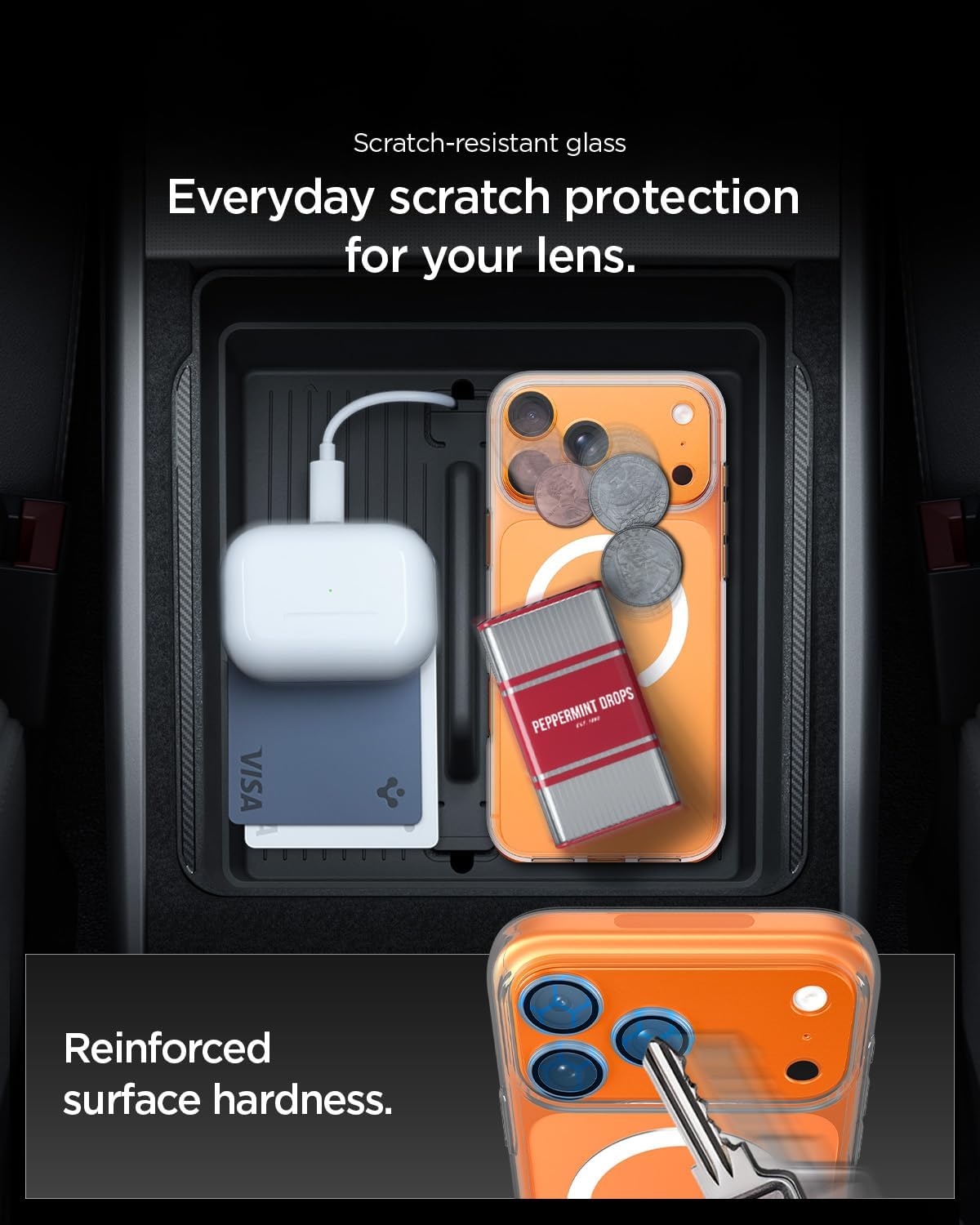 Thumbnail 5 de Spigen Glas.tR EZ Fit Optik Pro XL pour iPhone 17 Pro (Protection caméra) – Orange cosmique