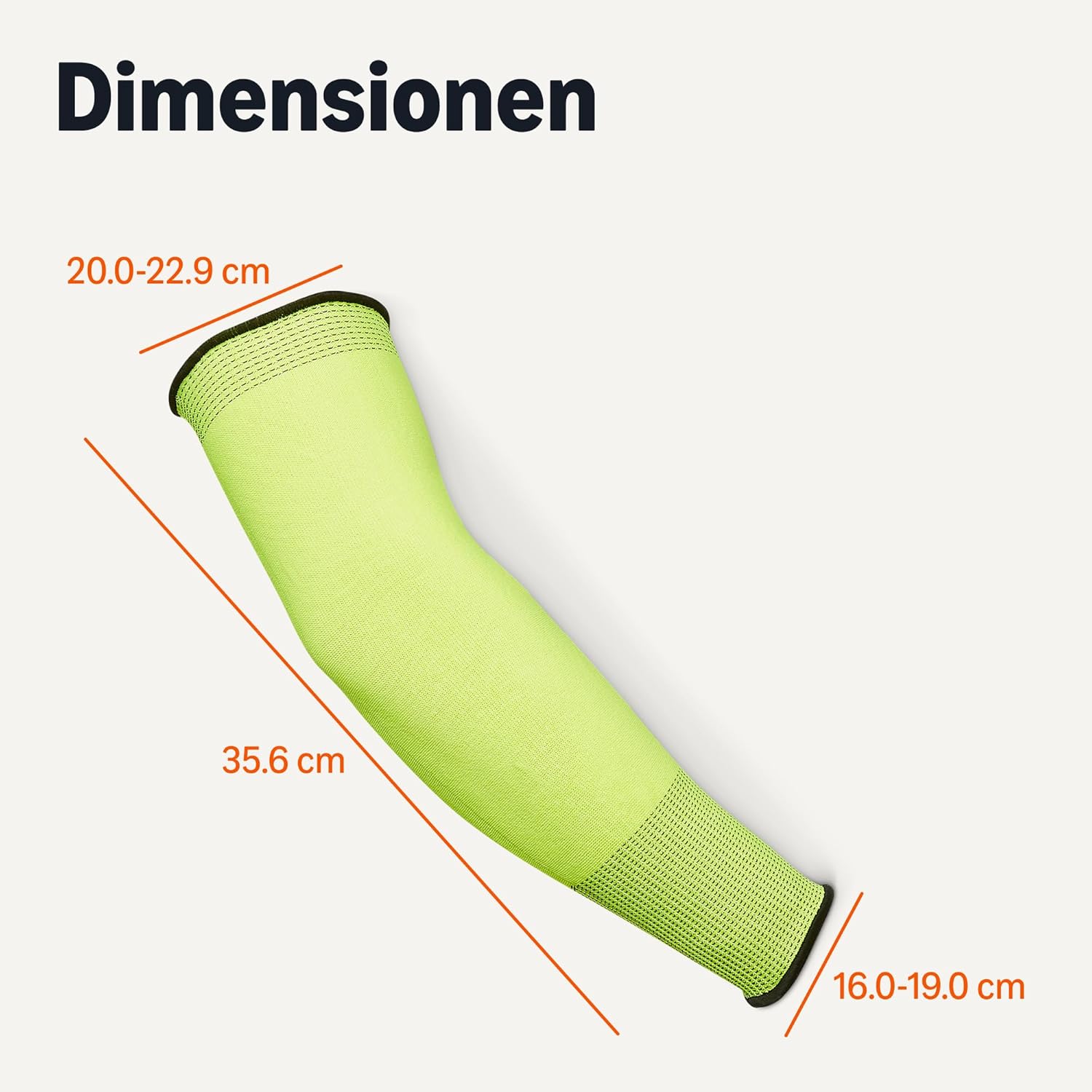 Detalle de Amazon Basics Armschutzhüllen mit Schnittschutz, 45 cm lang, mit Daumenloch (1 Paar) – gelb