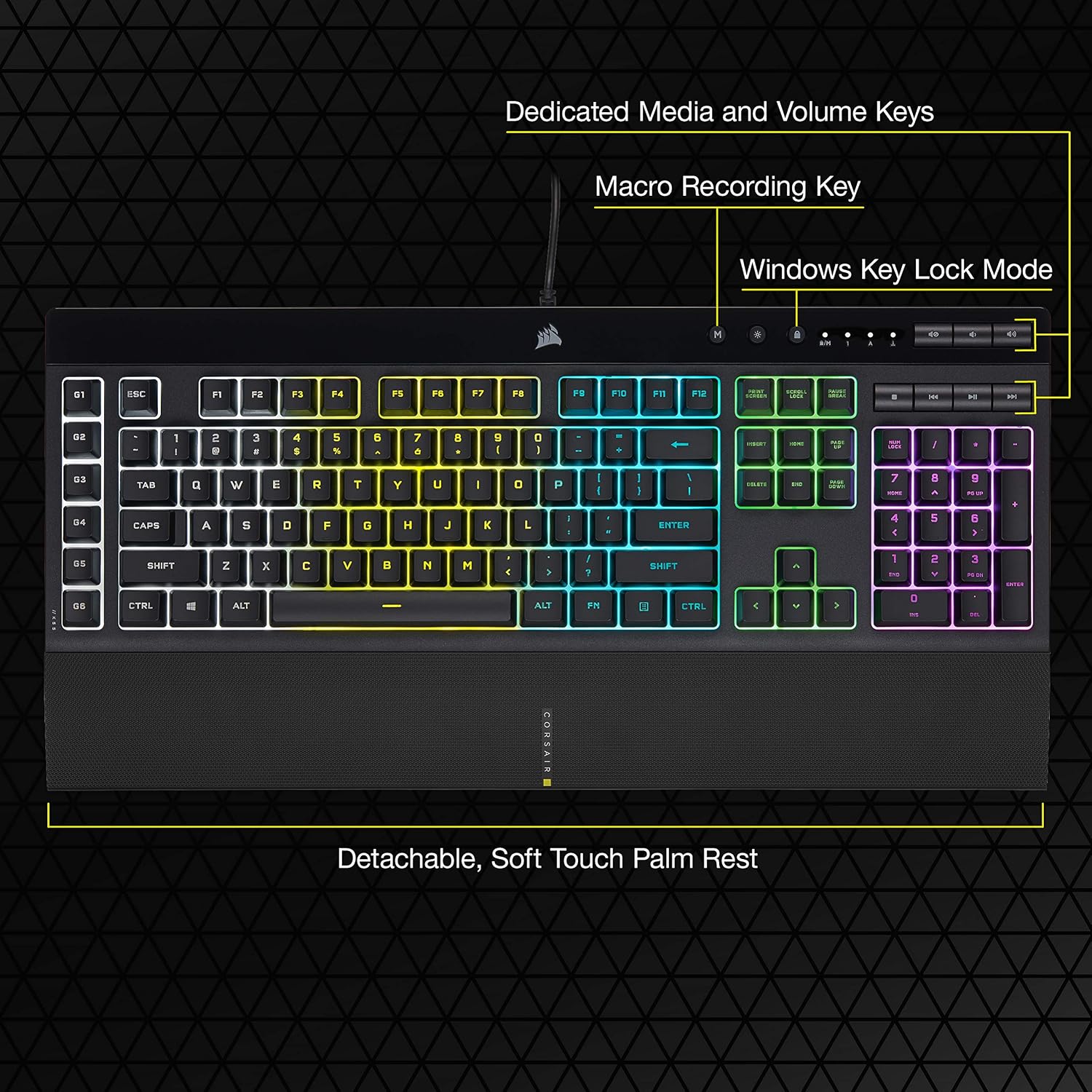 Thumbnail 6 de Corsair K55 RGB PRO gaming keyboard IP42