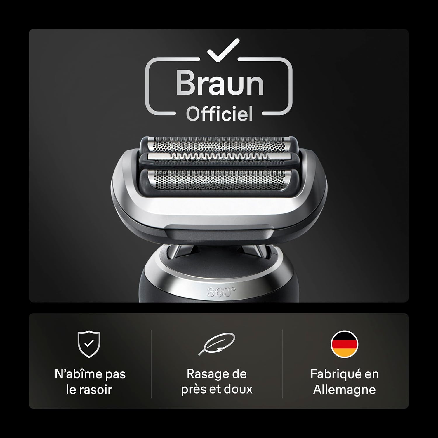 Thumbnail 4 de Tête de rasoir électrique Braun Series 7 74S (origine) argent — grille SkinFlex 360° et 3 lames flexibles