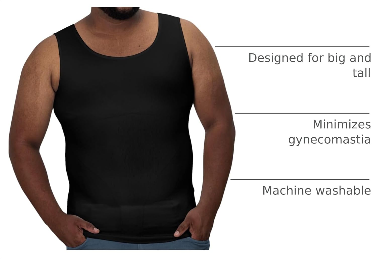 Detalle 2 de QORE LOGIQ Gynecomastia Compression Tank 5XL