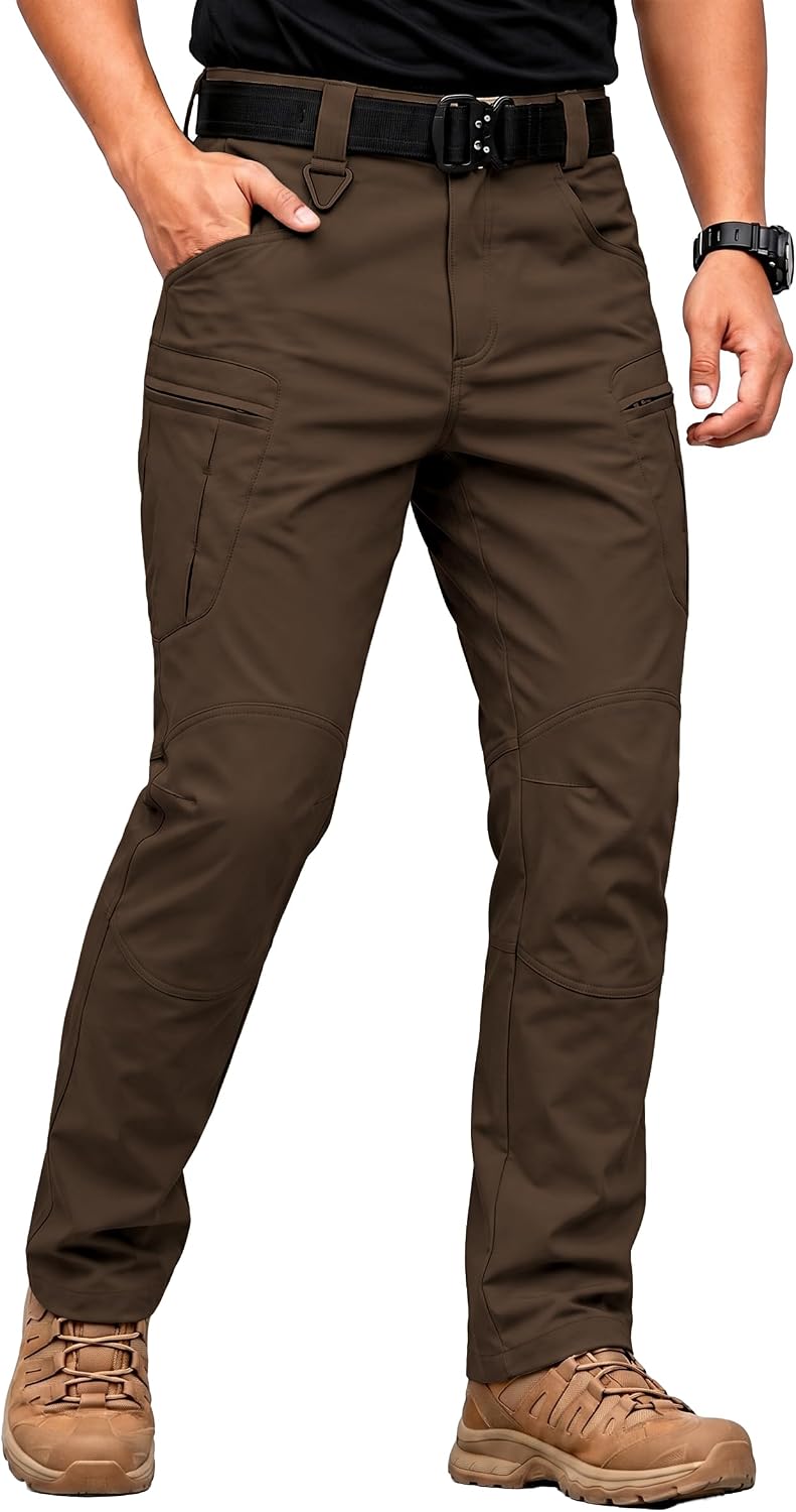 Detalle de Pillxter Men's Stretch Tactical Pants, 4-Way Stretch, 6 Pockets, Water-Resistant