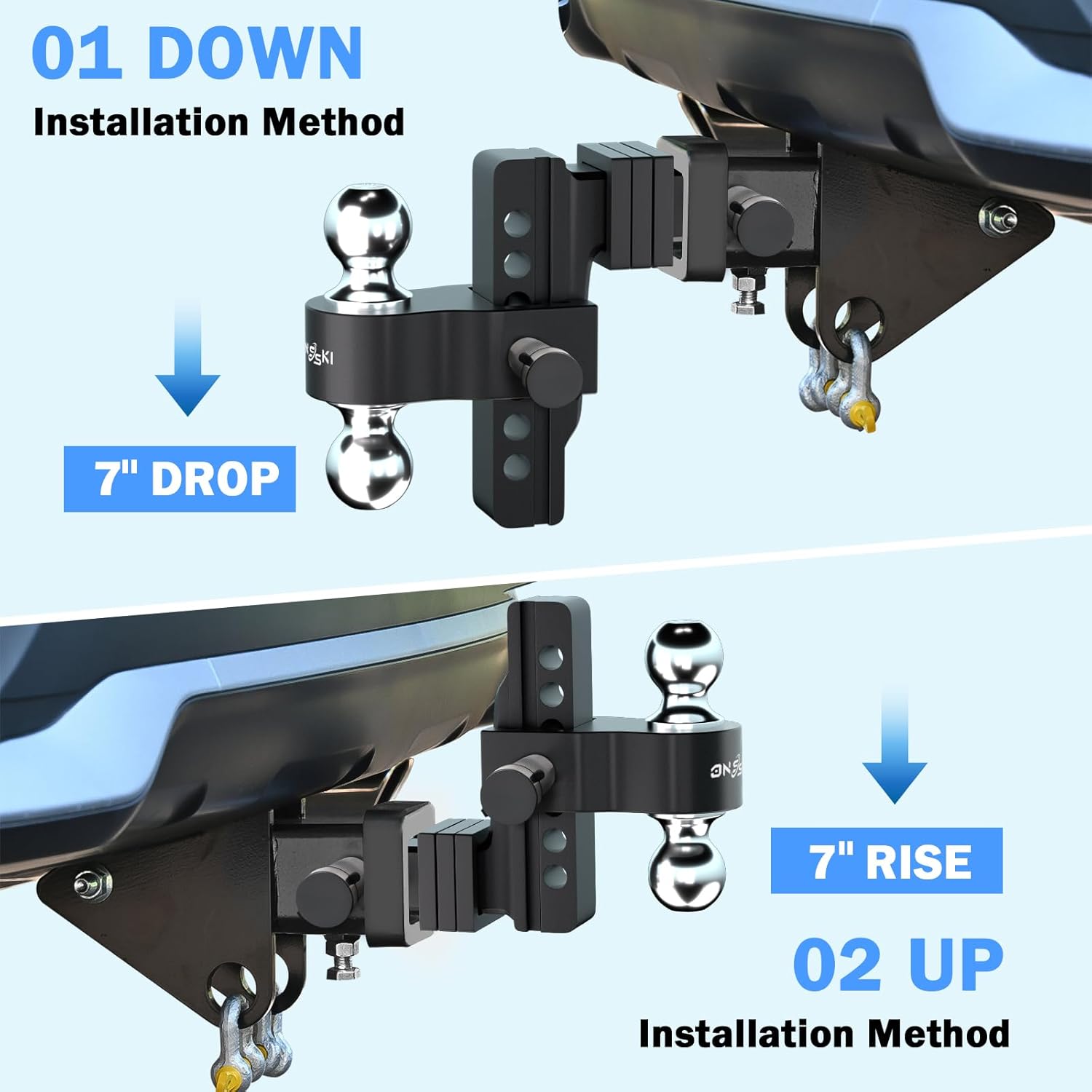 Thumbnail 5 de Adjustable Trailer Truck Drop Hitch 6" Drop 12500 lbs 🚚