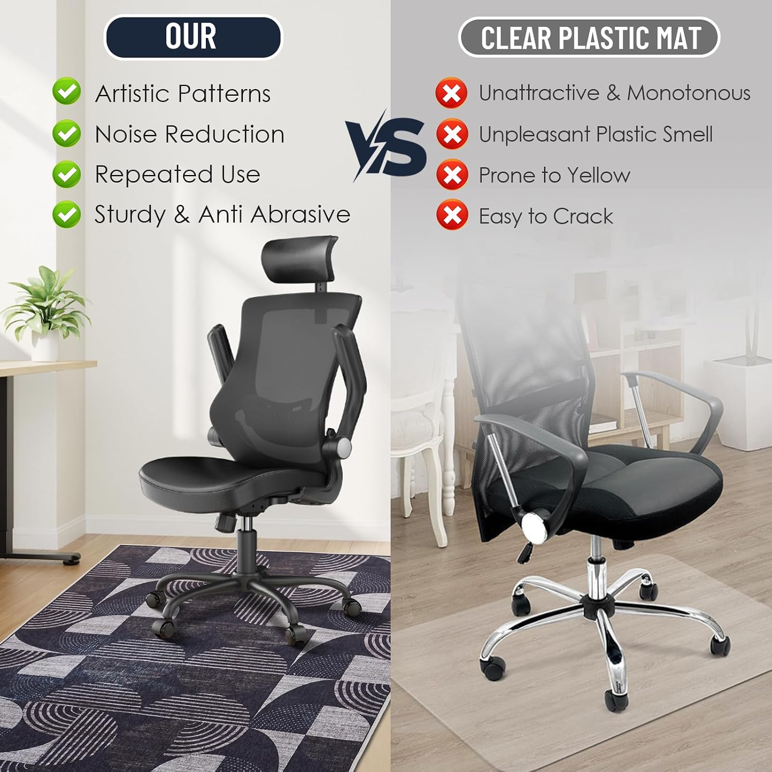 Detalle 2 de Office Chair Mat 36×48 for Hardwood Floors 📐