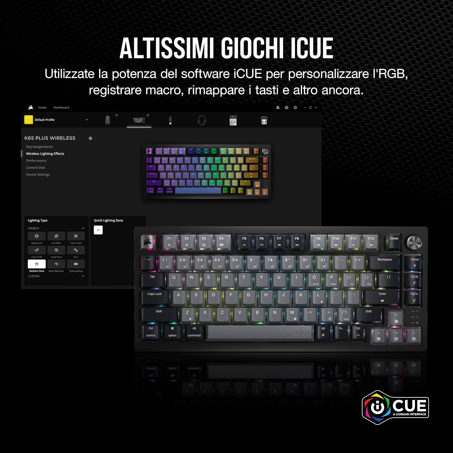 Thumbnail 6 de Corsair K65 PLUS Wireless 75% RGB Tastiera