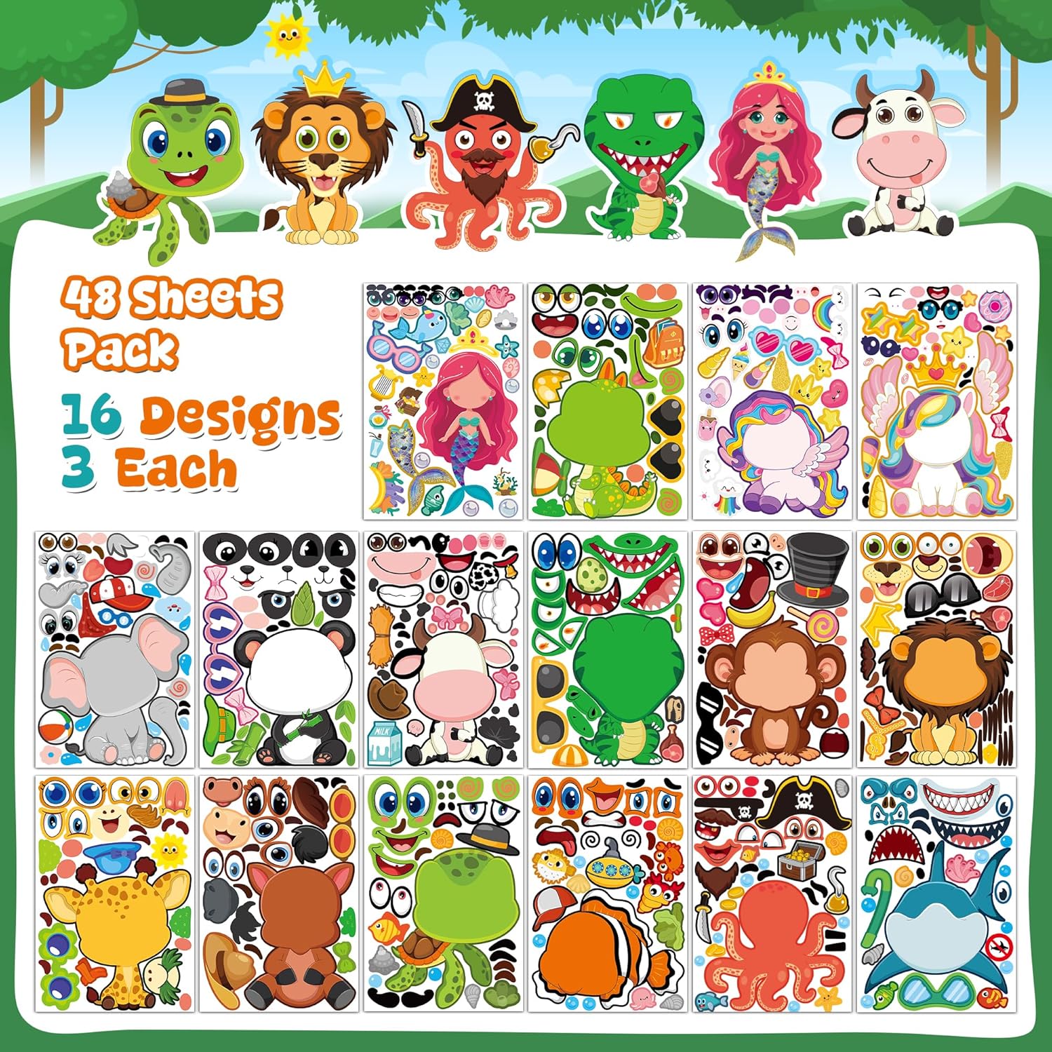 Detalle 2 de Stickers for Kids 48 sheets 🎨