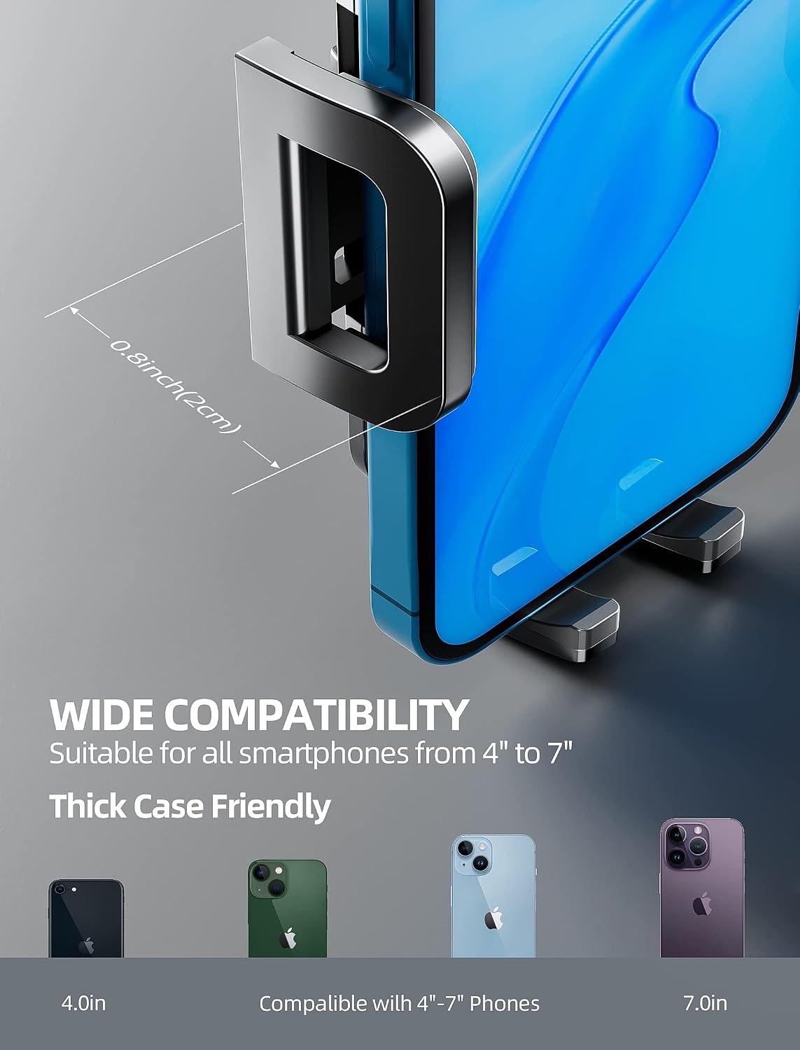 Thumbnail 6 de TOPGO Car Phone Holder Pro Ver: Height Adjustable Cup Holder Mount for iPhone 16 Pro Max and More