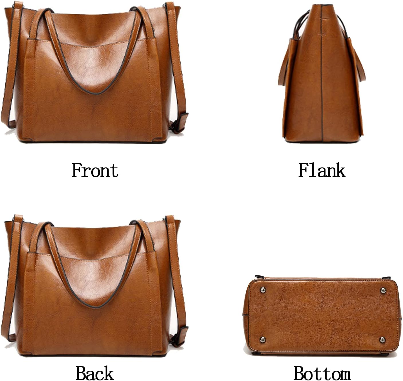 Detalle de Aileese Women's Soft PU Leather Handbags: Large Capacity Retro Tote