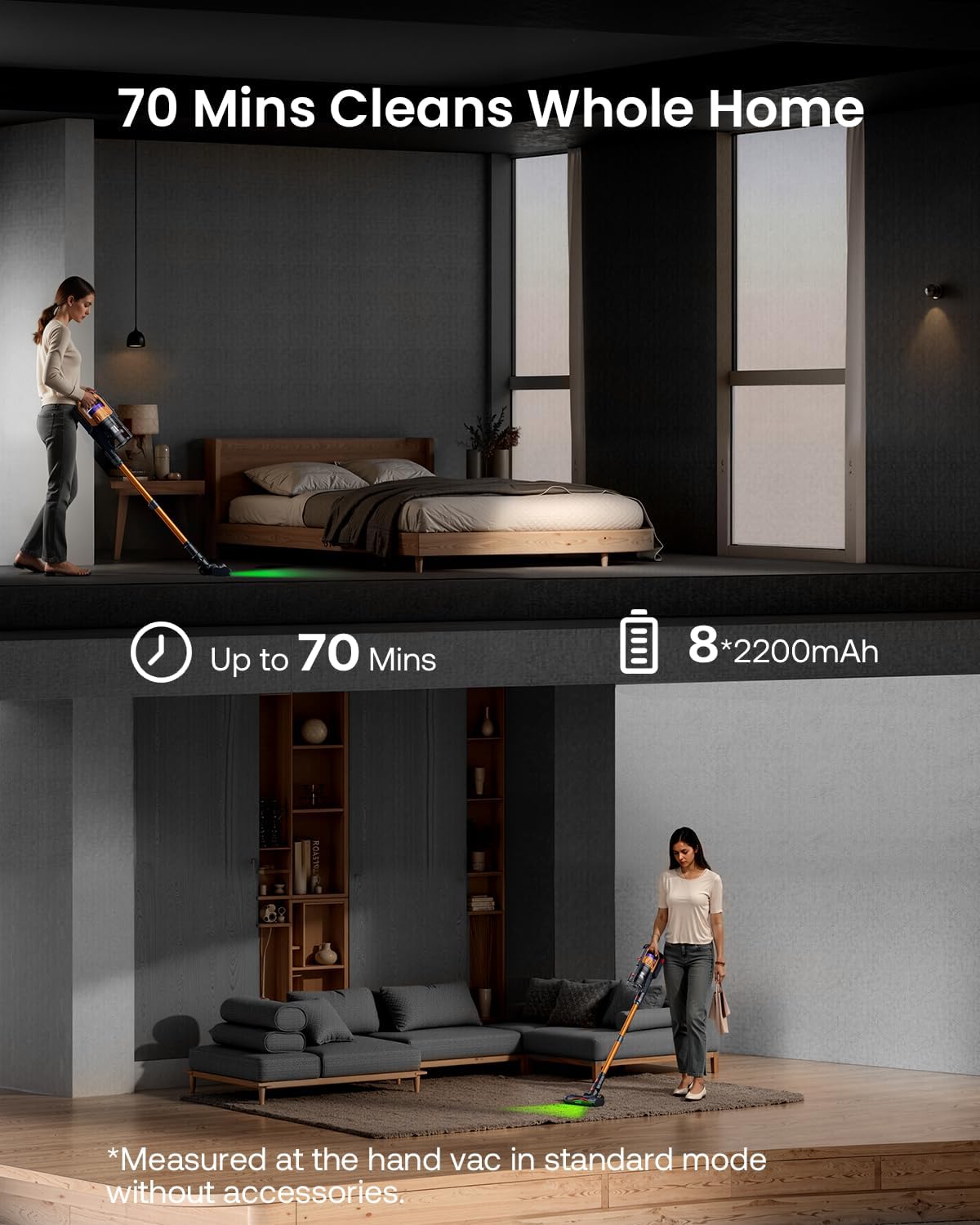 Detalle 2 de Golden Cordless Vacuum Cleaner 60Kpa — 70min Runtime 🧹